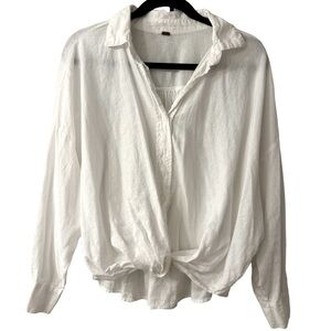 YFB Young Fabulous & Broke White Button Down Long Sleeve Top